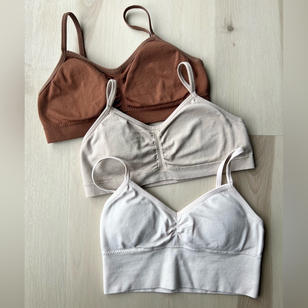 Girls Seamless Starter Bra set: Longline bra and two seamless bras*all neutral